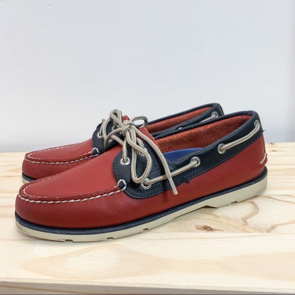 Sperry Top-Sider Navy & Red Leather Loafers